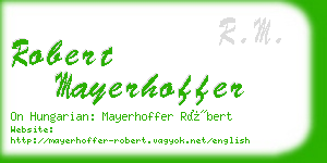 robert mayerhoffer business card